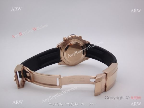 Rose Gold Rolex Daytona Rubber Strap Replica Watch Rolex 116515LN 5