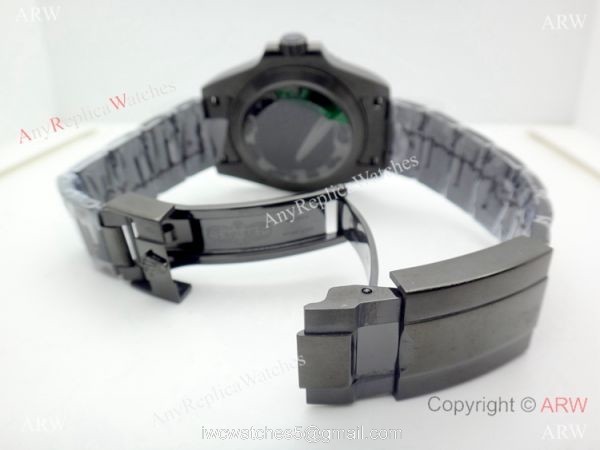 All Black Rolex Replica GMT-MASTER II Watch / Red Black Ceramic Bezel 5