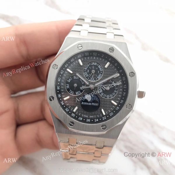 Audemars Piguet Royal Oak Perpetual Calendar Replica Watch Stainless Steel Black Dial 41mm 5