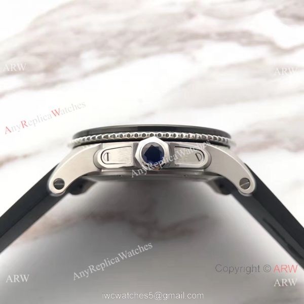 Swiss Grade Cartier Calibre De Diver W710056 watch SS Black Rubber 5