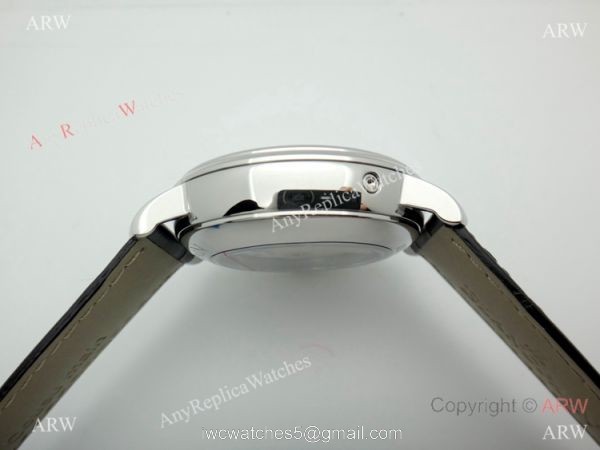 Copy Blancpain Moonphase and Perpetual Calendar Watch White Dial Black Leather Band 5