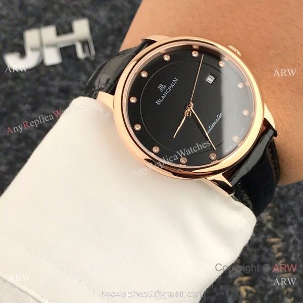 High Quality Copy Blancpain Lovers Watches SS Black Dial 5