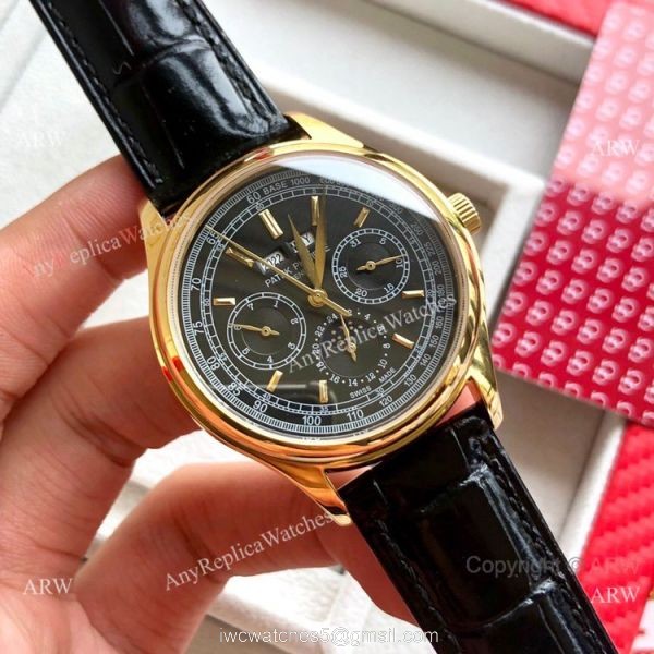 Swiss Copy Patek Philippe Base 1000 Rose Gold Watches with Moonphase 5