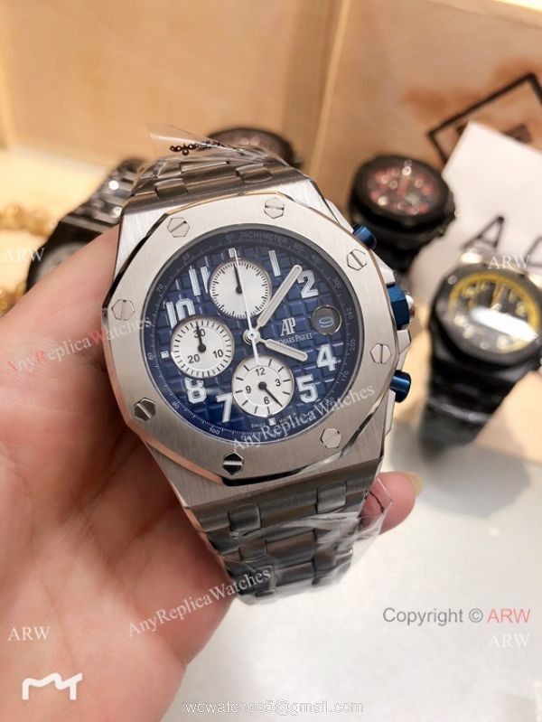 Solid Black Audemars Piguet Royal Oak Offshore Replica Watches Chronograph Dial 42mm 5