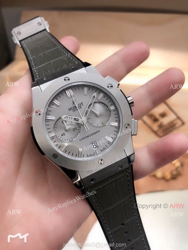 New Replica Hublot Classic Fusion Chrono Watches Black Bezel Black Rubber Band 5
