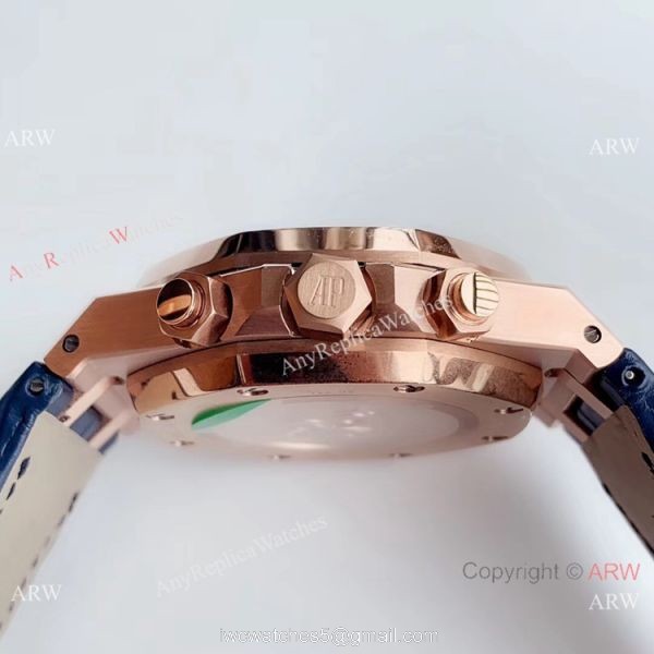 BF Factory Audemars Piguet Royal Oak 26331or Copy Watch Rose Gold Blue Face 5