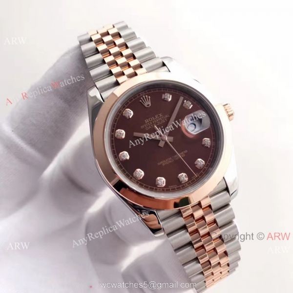 (EW) Rolex Everose Replica Watch 41mm Datejust II Coffee Brown Dial 5