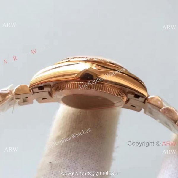 Rolex Lady Datejust 26mm Copy Watch Rose Gold Brown Dial 5