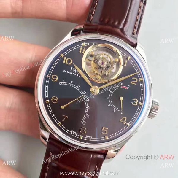 IWC Portugieser Tourbillon SS Slate-coloured Dial Replica Watch Swiss Grade 5
