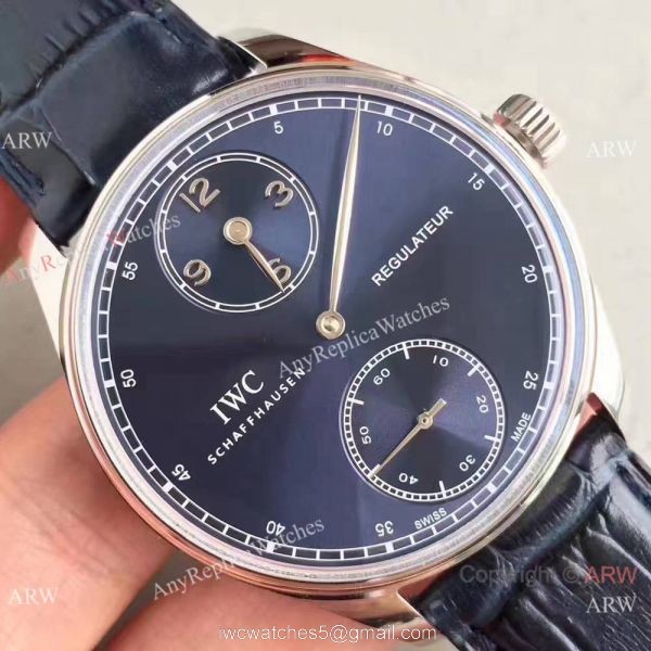 Swiss Grade Replica IWC Regulateur Watch Blue Dial 43mm 5