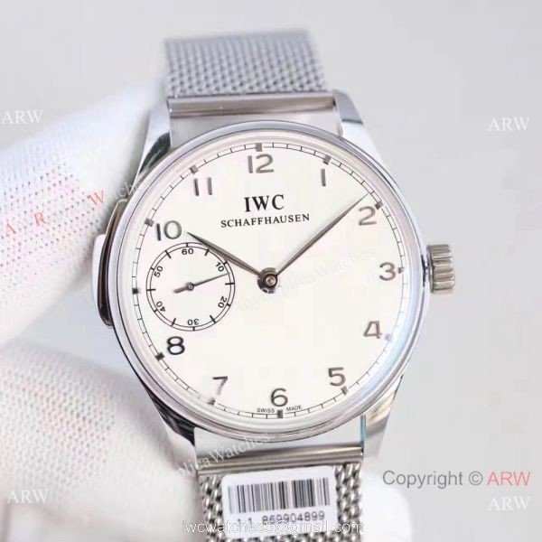 Replica IWC Portuguese Minute Repeater Stainless Steel Mesh Strap Watch 5