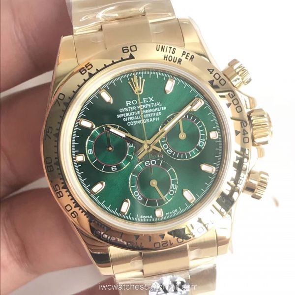 Rolex AR Factory Daytona Green Dial Yellow Gold Watch (904L SS) 5