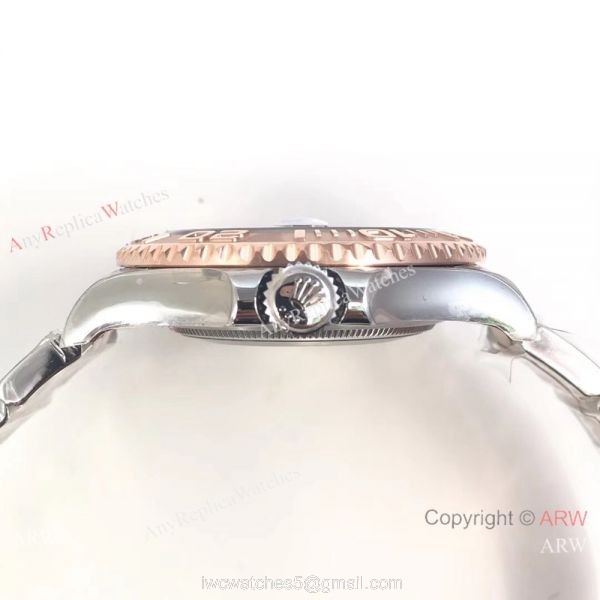 Swiss Replica Rolex Yachtmaster 2-T Rose Gold Chocolate Face Watch AR Factory 5