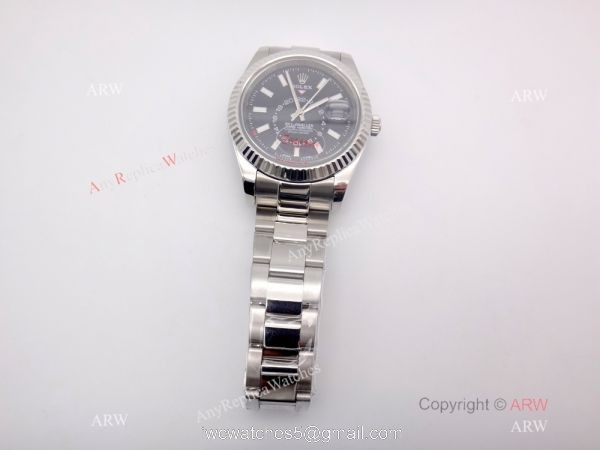 High Quality Rolex Sky Dweller Replica Watch Stainless Steel Black Face 40mm 5