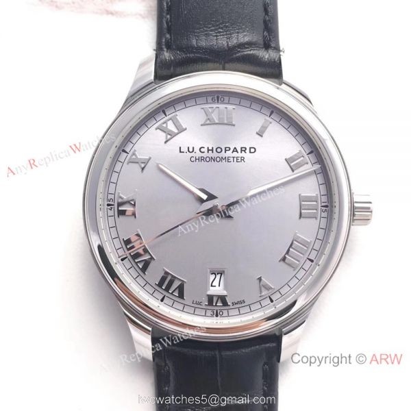 Swiss Classic Chopard L.U.C 9015 Watch SS Gray Roman Markers 5
