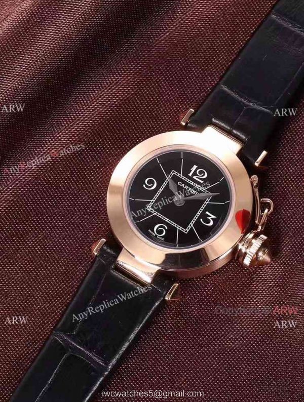 Knock off Cartier Pasha Ladies 28MM Watch Rose Gold Pink Version 5