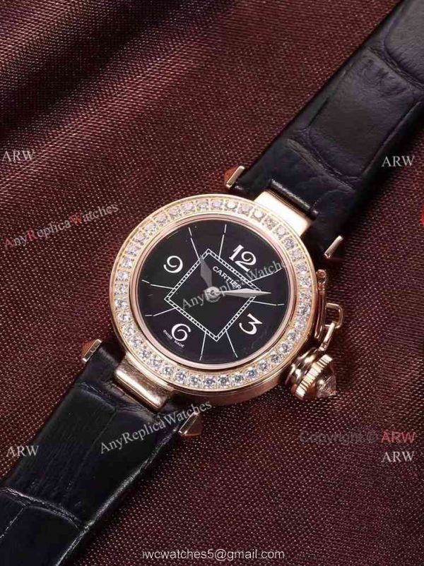 Wholesale Price Replica Cartier Pasha Lady Watch Rose Gold Case Blue Version 5