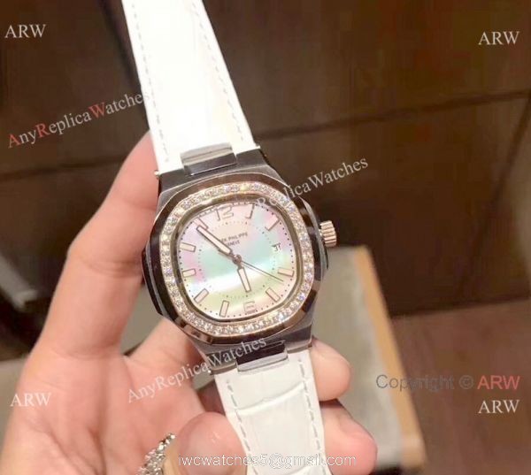 Patek Philippe Nautilus Womens Diamond watch White MOP Face 5