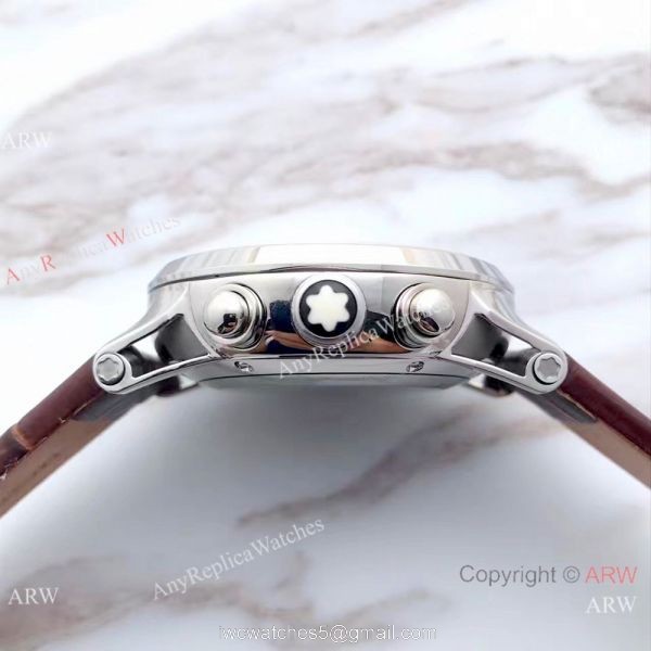 Mont Blanc Clone TimeWalker Chronograph Brown Leather Strap Watch Grade AAA 5
