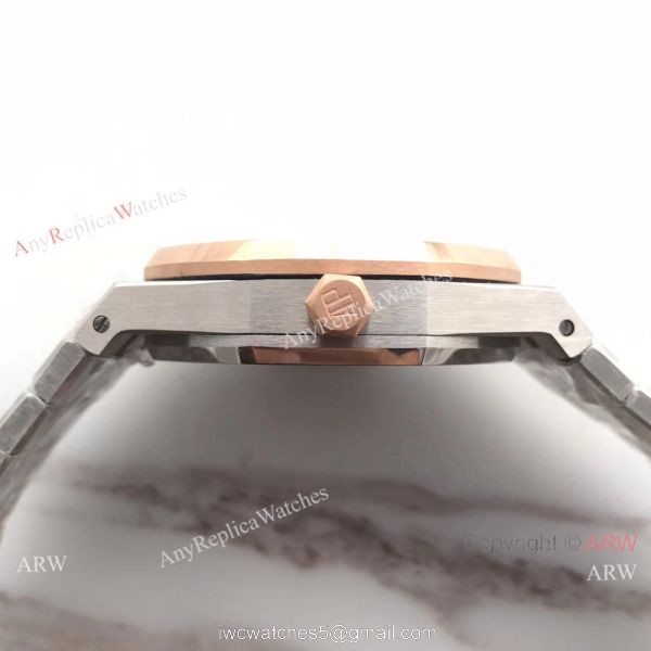 New Audemars Piguet Royal Oak Extra Thin 2-Tone Rose Gold White Watch 39mm 5