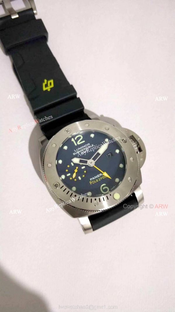 AAA Copy Panerai Luminor Submersible GMT PAM 719 Black Rubber Watch 5