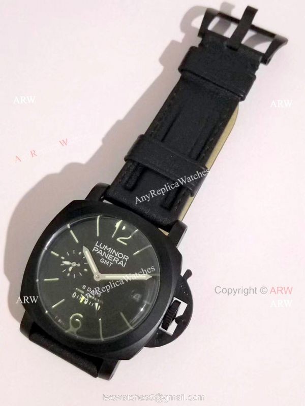 New Panerai PAM 233 Luminor GMT 8 Days Black Steel Case Watch 5