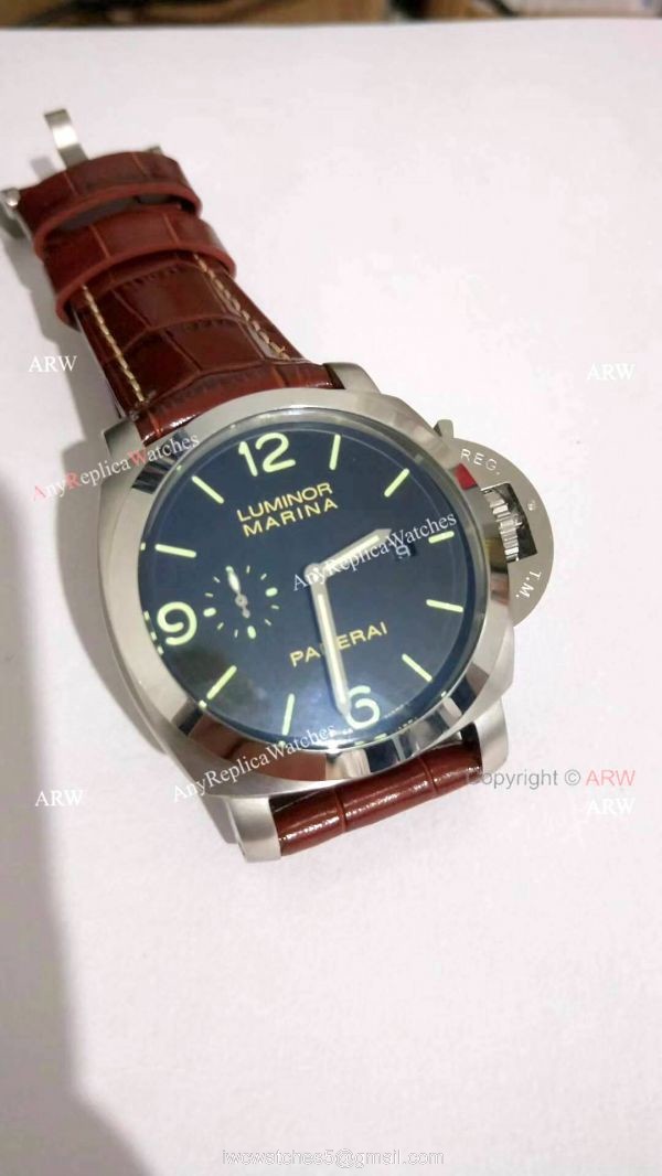 Panerai Luminor Marina PAM00312 SS Black Dial Watch Best Replica 5