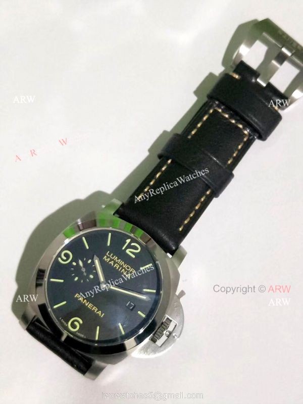 Buy Fake Panerai Watch Luminor Marina Pam 312 Black Leather Wrist 5