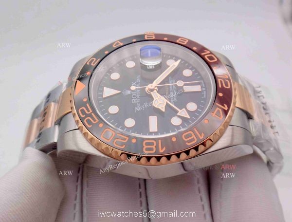 New Baselworld Rolex GMT-Master II BlackBrown Ceramic Bezel Watch 40MM 5
