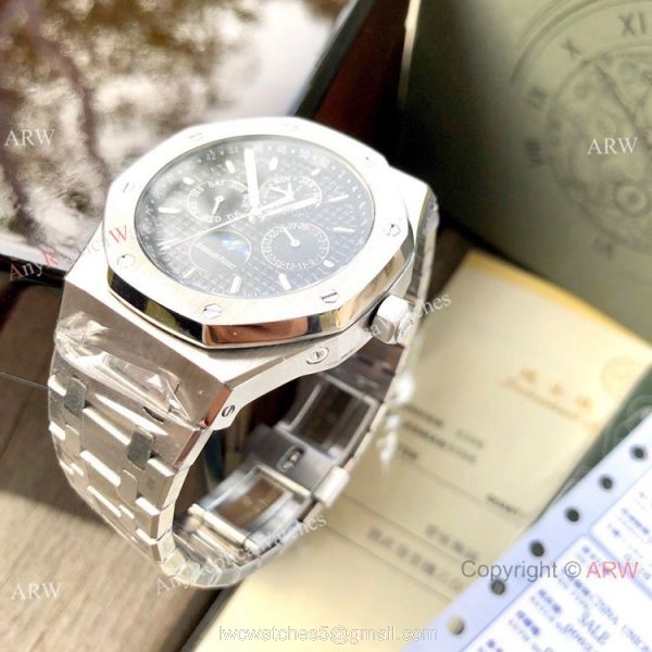 Audemars Piguet Royal Oak Perpetual Calendar Watches Stainless Steel Gray Dial 5
