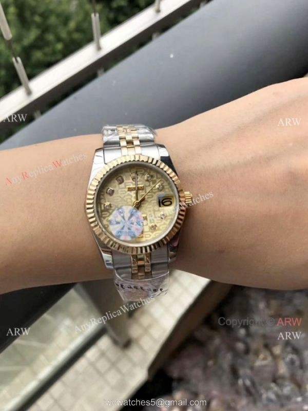 Rolex 16233 Fake Datejust 2-Tone Diamond markers Watch 31mm 5