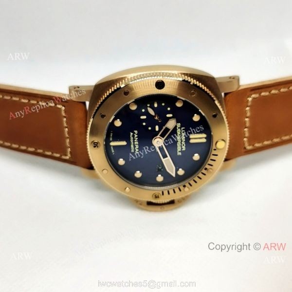 Best Replica Panerai Luminor Submersible ROSE GOLD Black Dial Watch PAM 671 5