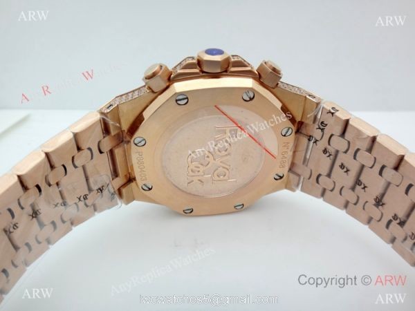 AAA Replica Audemars Piguet Royal Oak Rose Gold diamond Watches 41mm 5