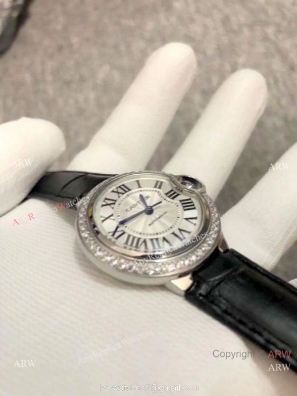 Ballon Bleu De Cartier 33mm Watch Stainless Steel Quartz Movement 5