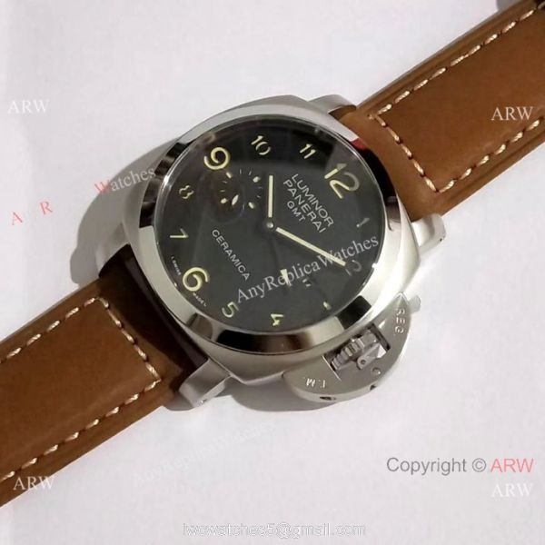 Replica Luminor GMT Panerai SS Black Dial Watch PAM0441 5