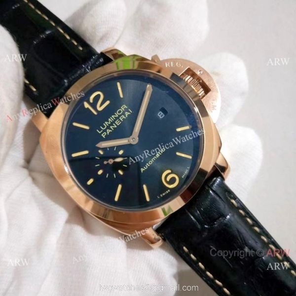 New Copy Panerai Luminor Due Rose Gold Gray Dial -PAM00908 Luminor Watches 5