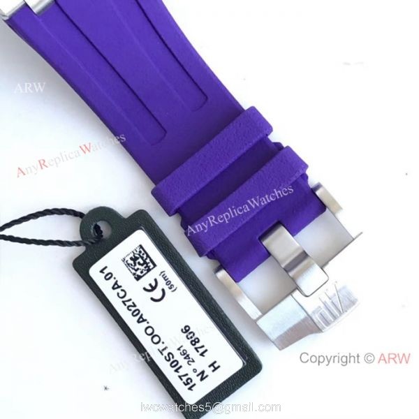 Copy Audemars Piguet Royal Oak Offshore Diver Swiss 3120 Watch SS Purple Dial 5