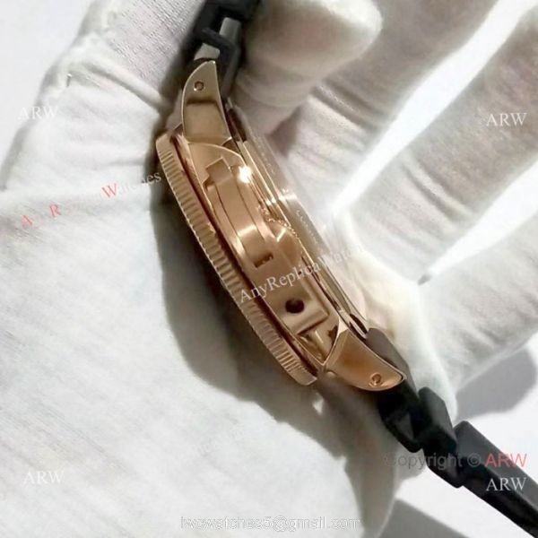 Copy Panerai Luminor Submersible Rose Gold Black Bezel Watch 47mm PAM684 5