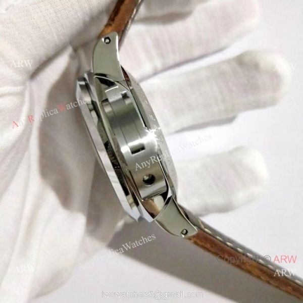 Luminor Marina Panerai White Dial Brown Leather Strap Watch Pam1499 5
