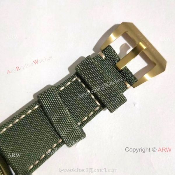 Yellow Gold Panerai Submersible Replica Watch Green Dial PAM 382 5