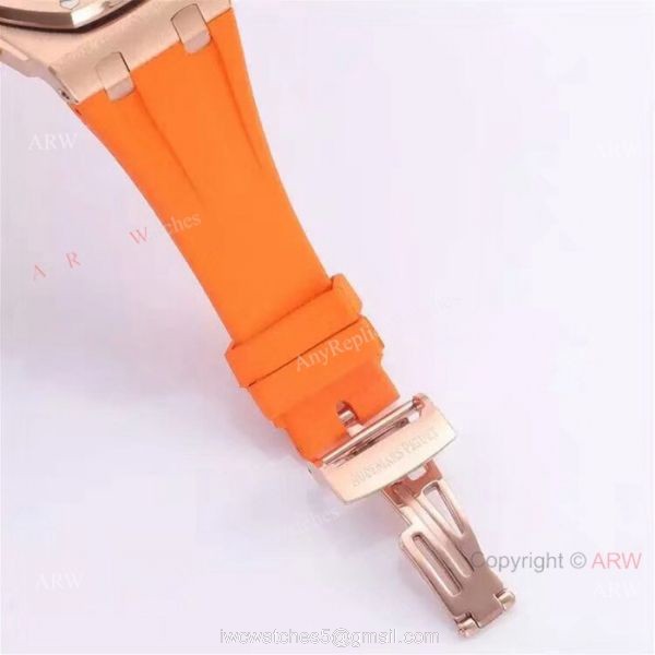 Audemars Piguet Royal Oak Offshore Copy Watches SS Orange Strap 5