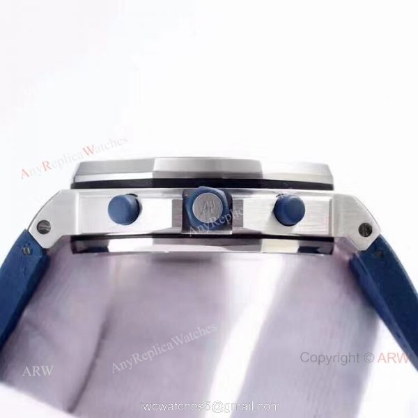 Fake Audemars Piguet Royal Oak Offshore SS Blue Watches with Super Luminous 5