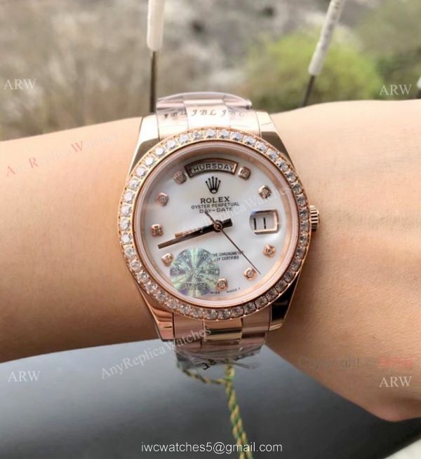 Rolex Day Date President Replica Micro Dial Diamond Bezel Watch 36mm 5