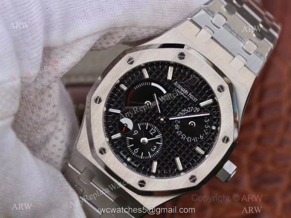 Swiss 2329 Audemars Piguet Royal Oak GMT Stainless Steel Black Dial Watch 5