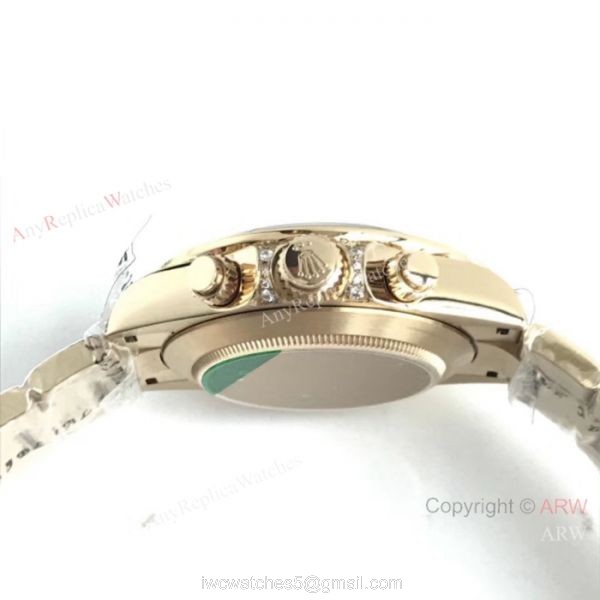 EX Factory 904L Asia 7750 Rolex Rainbow Replica Watch Yellow Gold 5