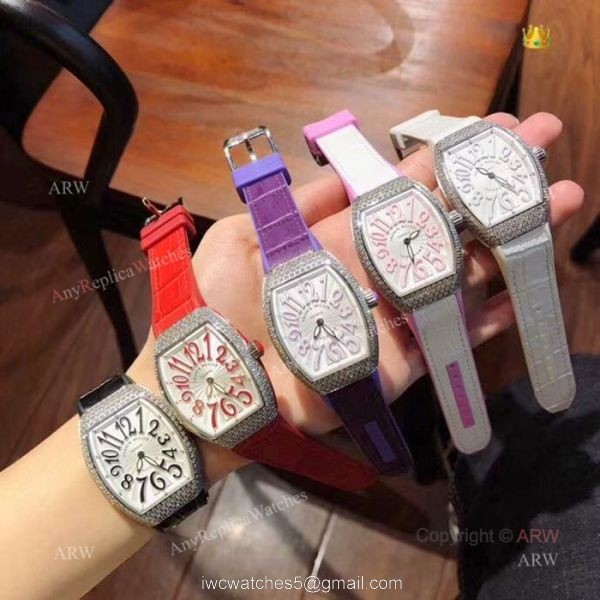 2019 Replica Franck Muller Vanguard Iced Out Watches Lady Size 5