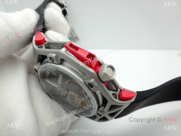 Fake Hublot Techframe Ferrari Tourbillon Titanium Watches 40mm 5