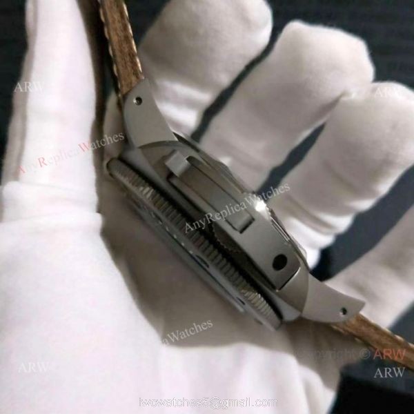 New Copy Panerai luminor submersible Brown Leather Bracelet Chocolate Case 5