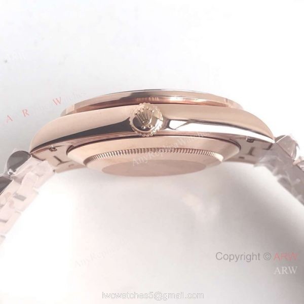 New Upgraded Rolex Day-Date II 2836 Watch Rose Gold Diamond Bezel 5