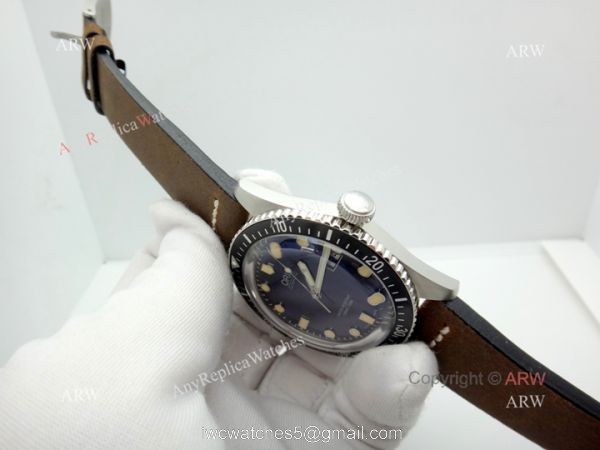 Swiss Grade Fake Oris 2836 Watch SS Dark Blue Dial Black Bezel 5
